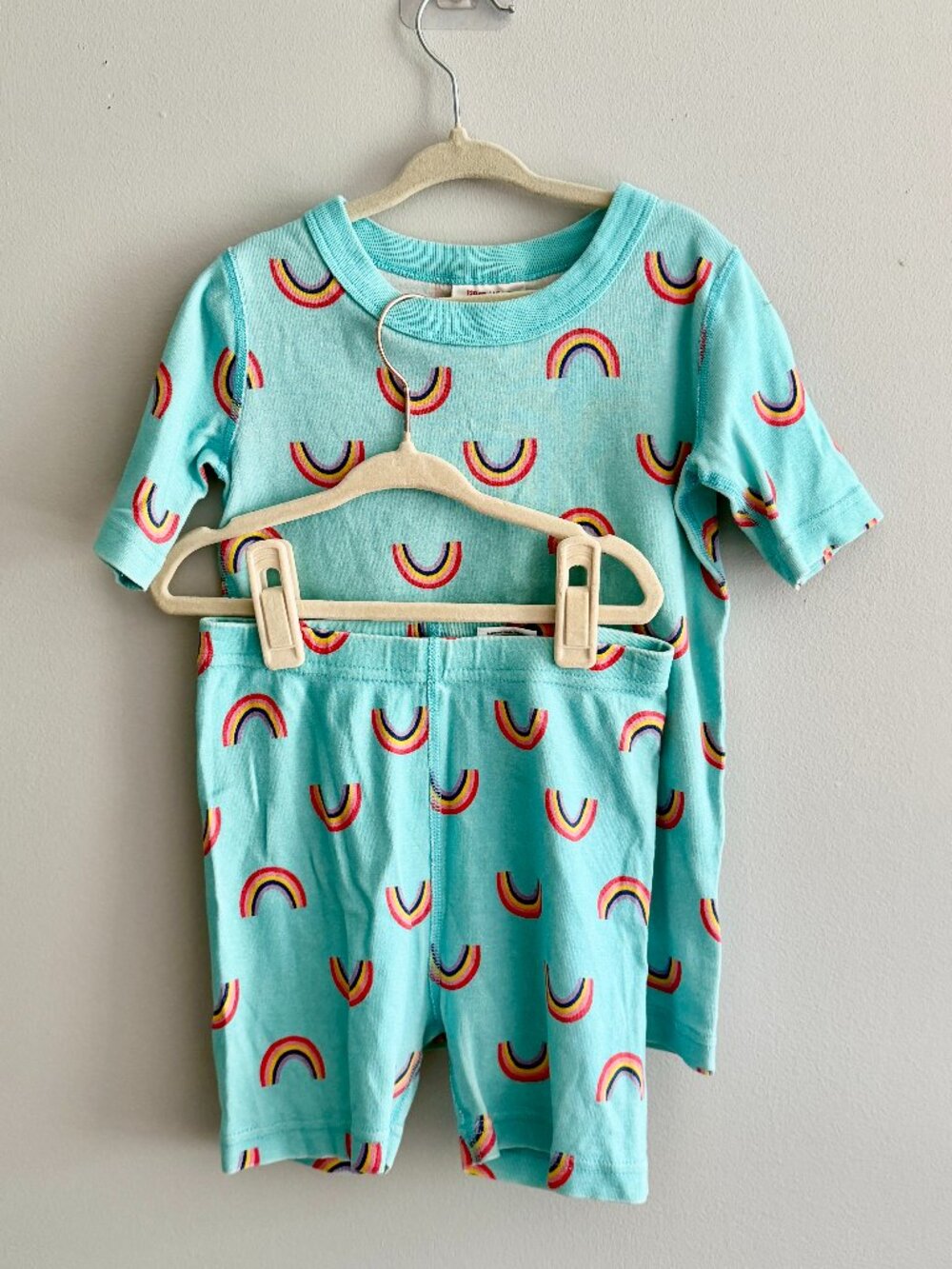 Hanna Andersson Organic Cotton Rainbow Short Sleeve Pajama Set Size 6-7